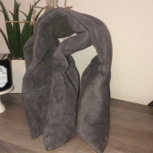 Grey Over the Knee Boots